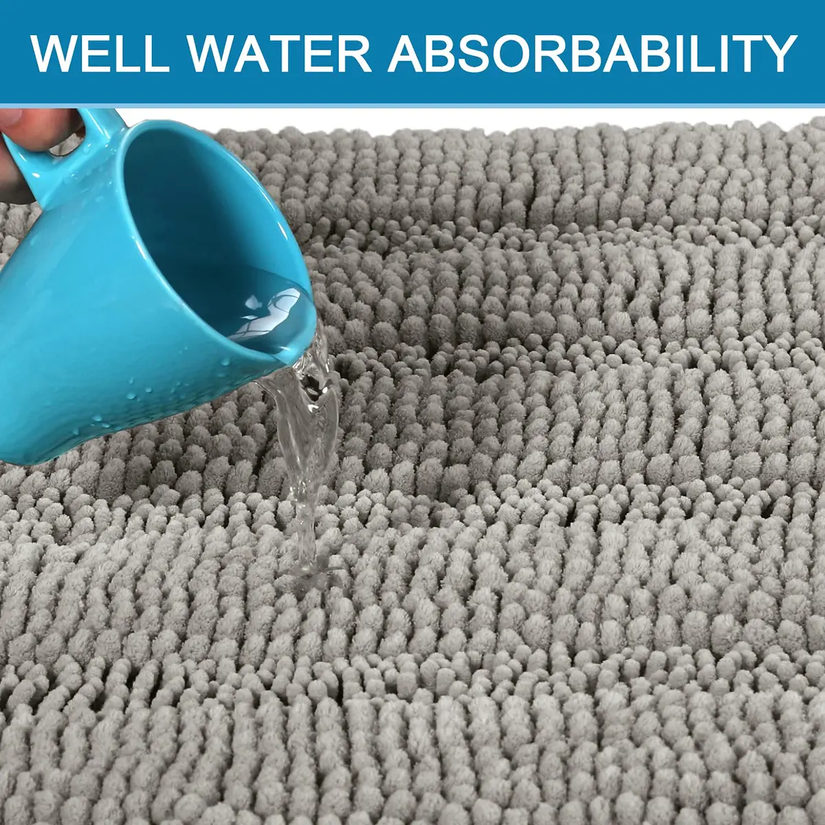 H.VERSAILTEX Non Slip Thick Shaggy Chenille Bathroom Rug Mat Set 2 Piece | Extra Soft & Absorbent, Machine-Washable - view 4