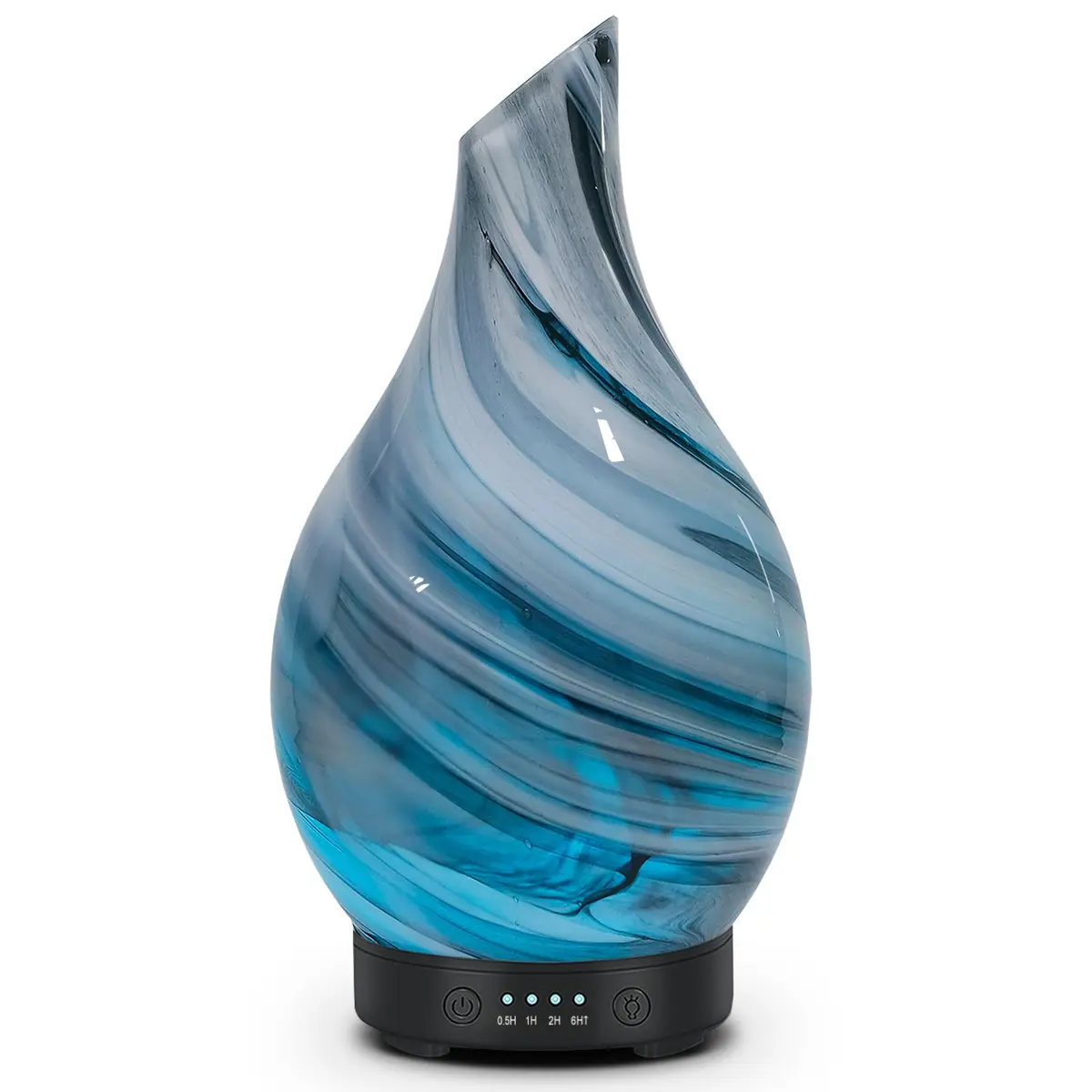 EQUSUPRO Essential Oil Diffuser 150ml | Ultrasonic Aromatherapy Diffuser with 7 LED Lights, Auto Shut-Off, US Plug, Handmade Glass Cover - main product image
