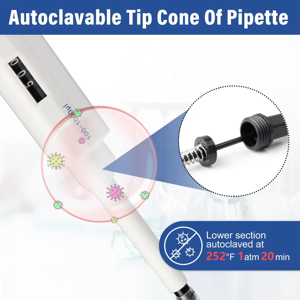 PRECIPETTE 1000uL Single Channel Micropipette | 100-1000µl Adjustable Volume - view 4