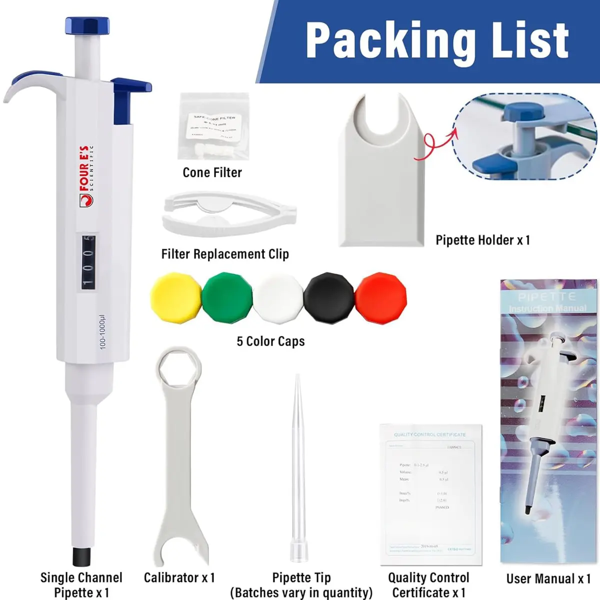 PRECIPETTE 1000uL Single Channel Micropipette | 100-1000µl Adjustable Volume - view 6