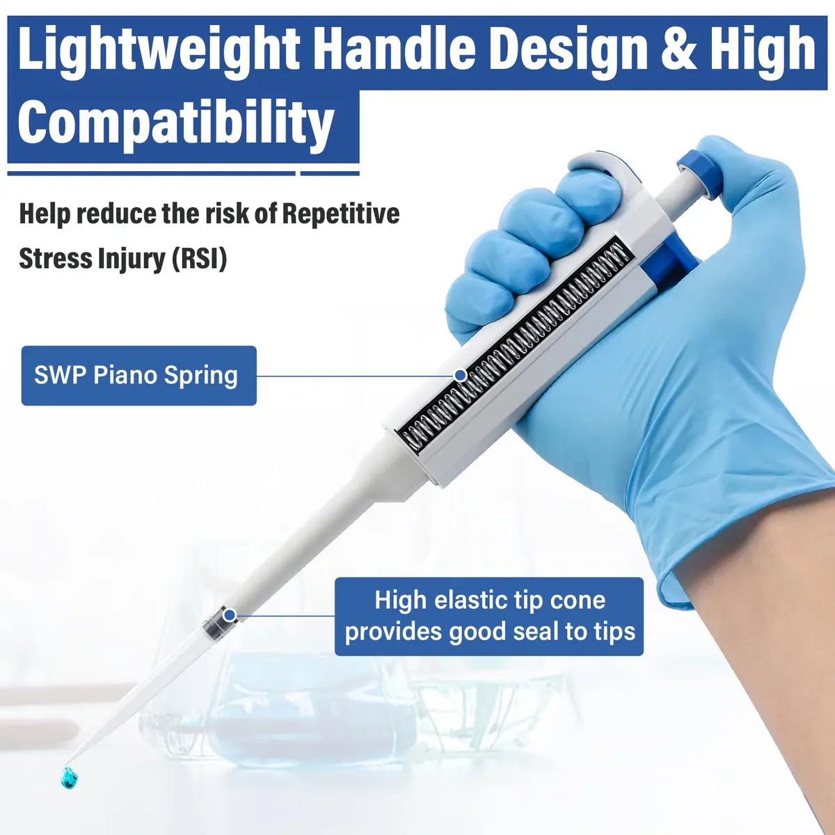 PRECIPETTE 1000uL Single Channel Micropipette | 100-1000µl Adjustable Volume - view 3