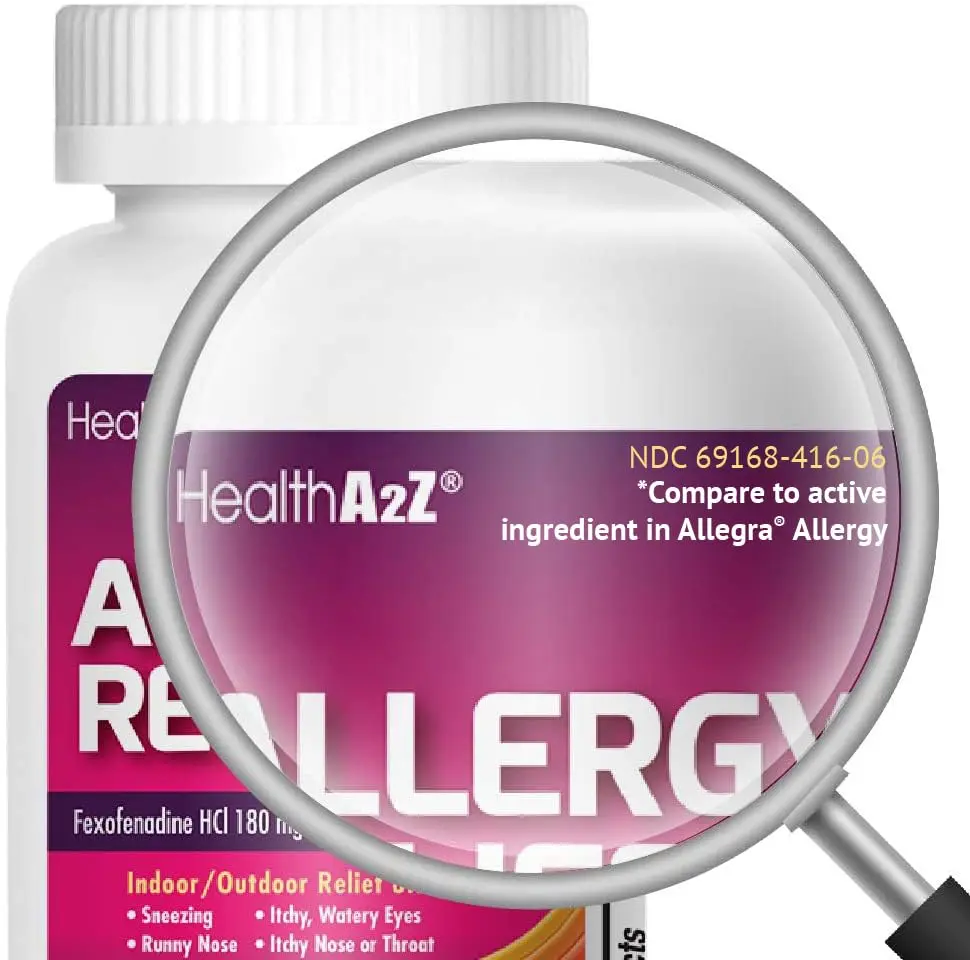 HealthA2Z Fexofenadine HCl 180mg | 24-Hour Allergy Relief, 120 Caplets - view 4