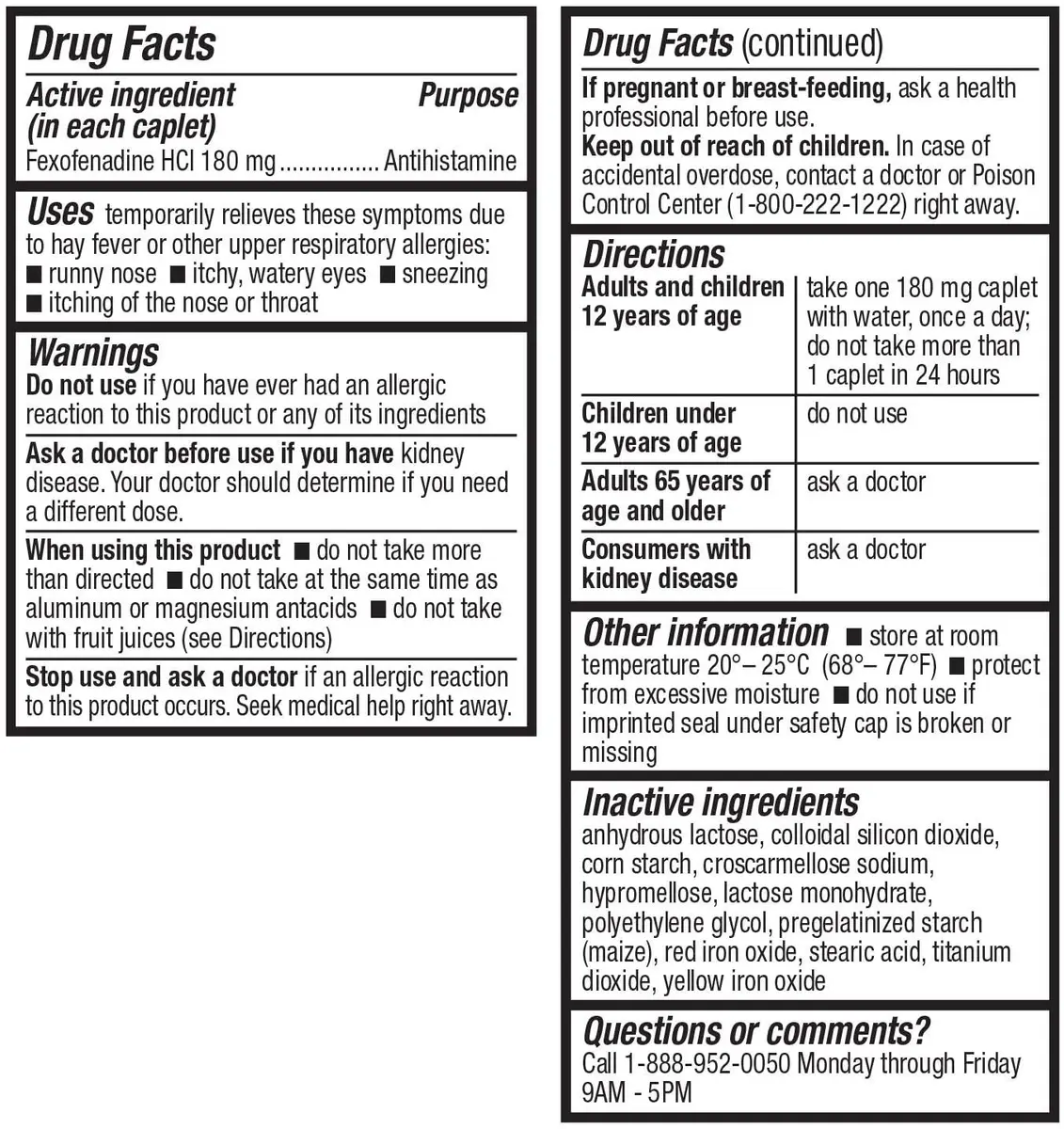 HealthA2Z Fexofenadine HCl 180mg | 24-Hour Allergy Relief, 120 Caplets - view 5