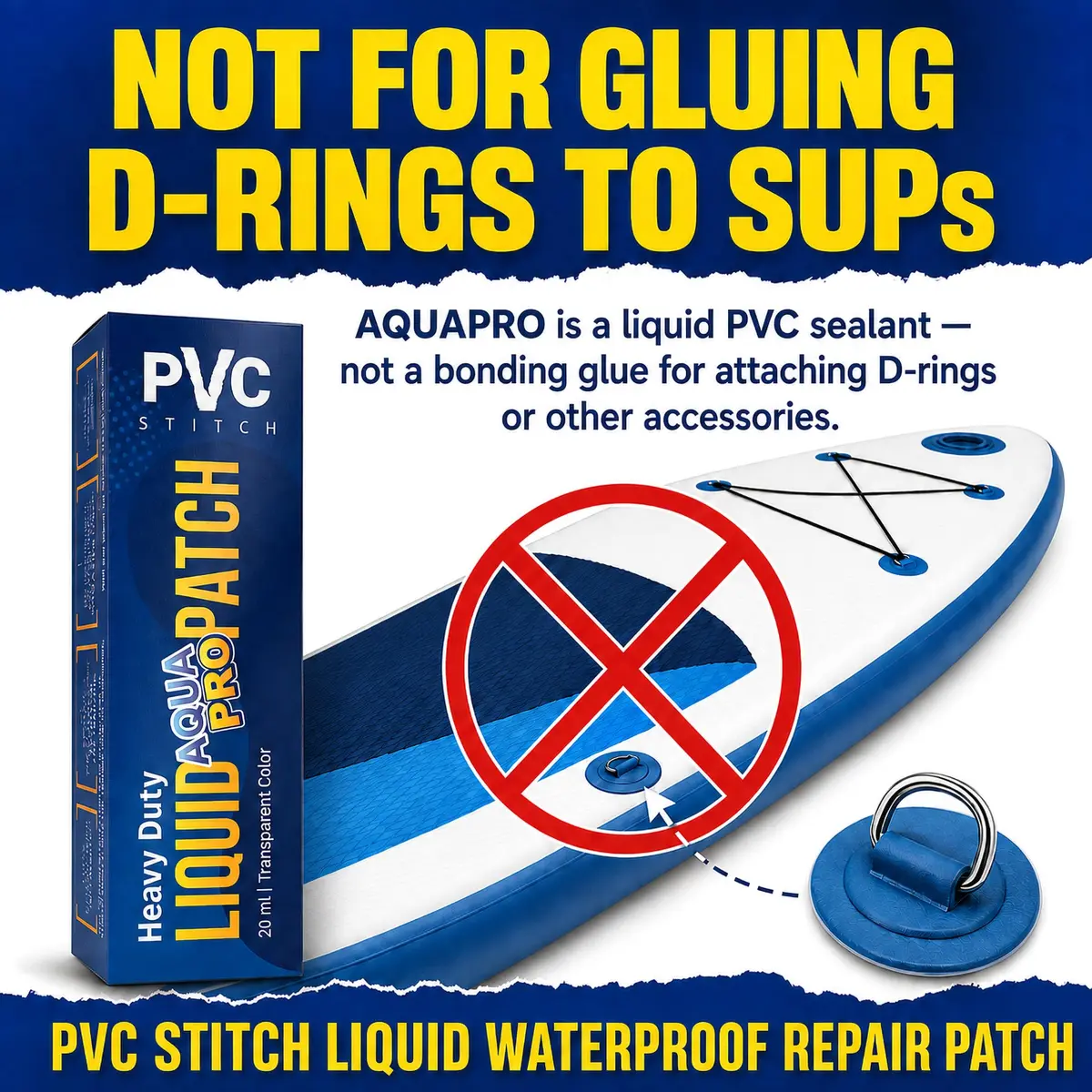 PVC Stitch AquaPro Liquid Patch Waterproof Repair Kit 20ml (0.67 Fl Oz) | For Inflatables, Pools, Hot Tubs & Gear - view 6