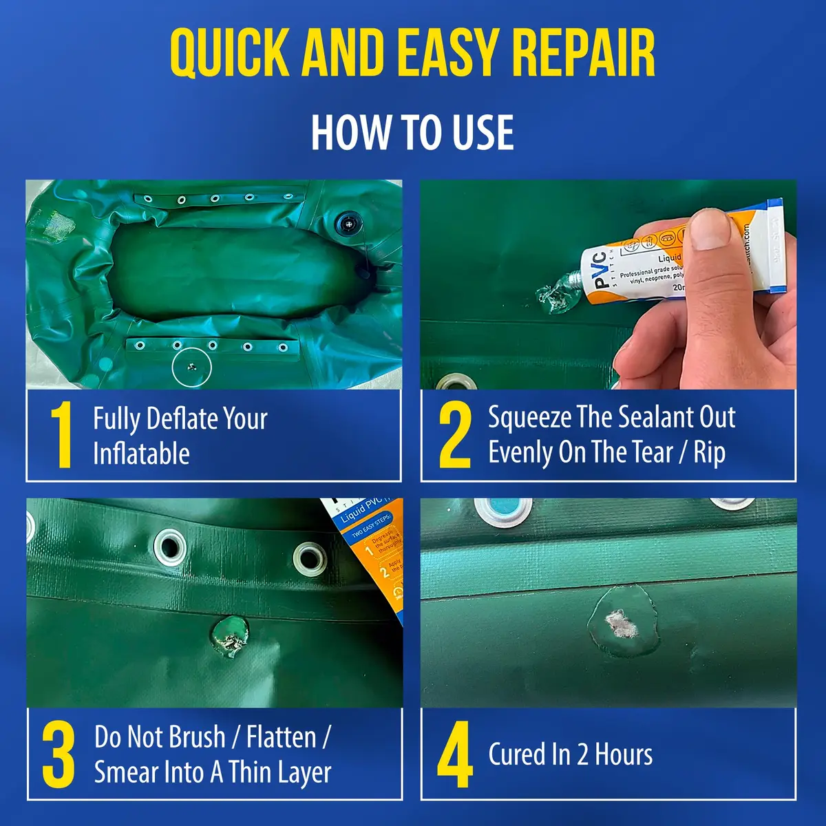 PVC Stitch AquaPro Liquid Patch Waterproof Repair Kit 20ml (0.67 Fl Oz) | For Inflatables, Pools, Hot Tubs & Gear - view 4