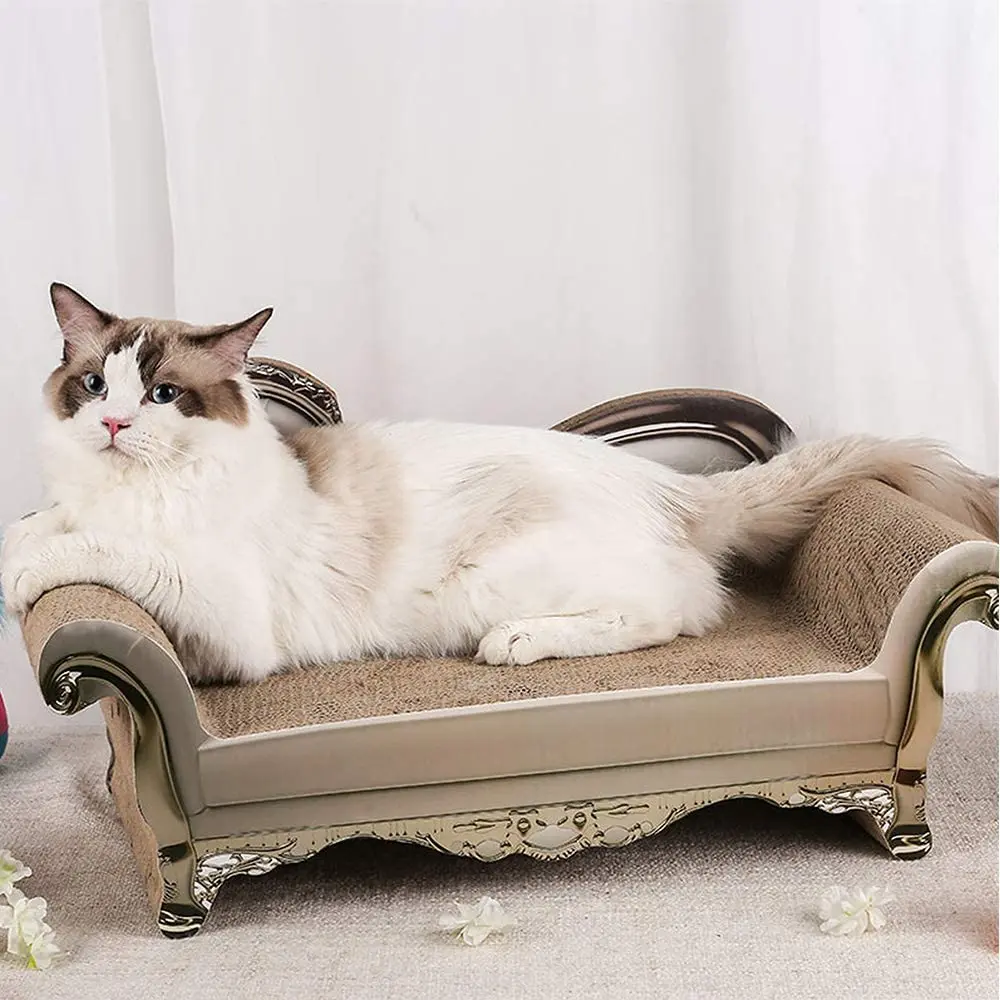 SONGWAY Cat Scratcher Sofa Bed - Corrugated Cardboard Lounge & Furniture Protector (59.94cm x 29.97cm x 28.96cm) | Big, Safe & Recyclable - view 7