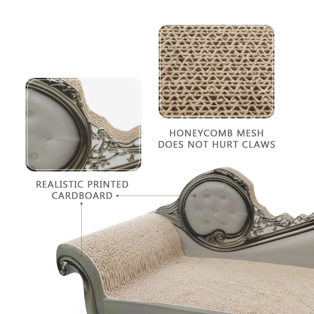 SONGWAY Cat Scratcher Sofa Bed - Corrugated Cardboard Lounge & Furniture Protector (59.94cm x 29.97cm x 28.96cm) | Big, Safe & Recyclable - view 3