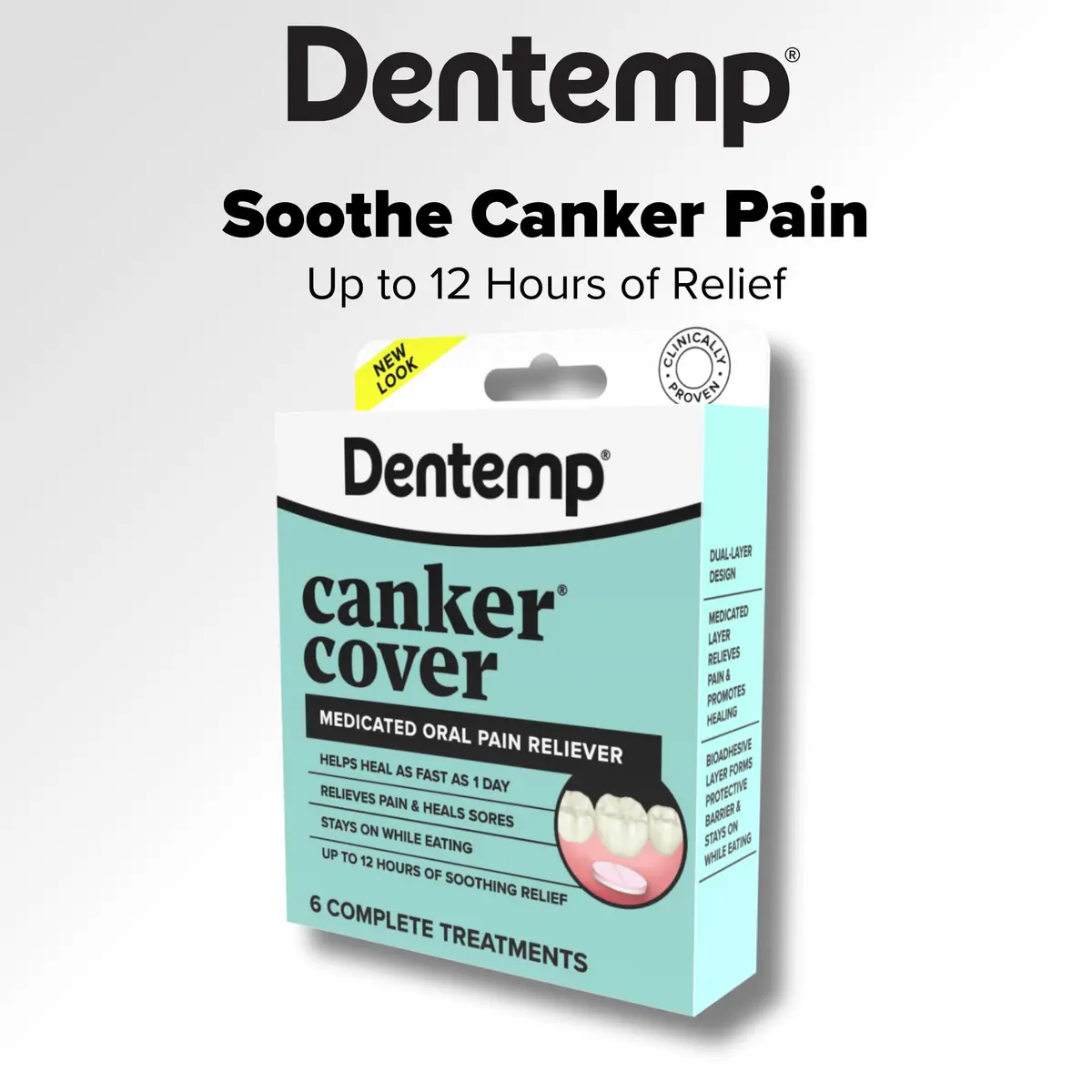 Dentemp Canker Cover Mouth Sore Treatment Tablets 6 Count | Fast-Acting Oral Pain Relief - view 4