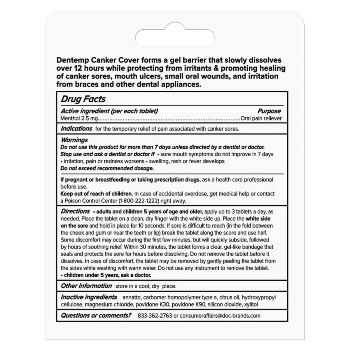 Dentemp Canker Cover Mouth Sore Treatment Tablets 6 Count | Fast-Acting Oral Pain Relief - view 8