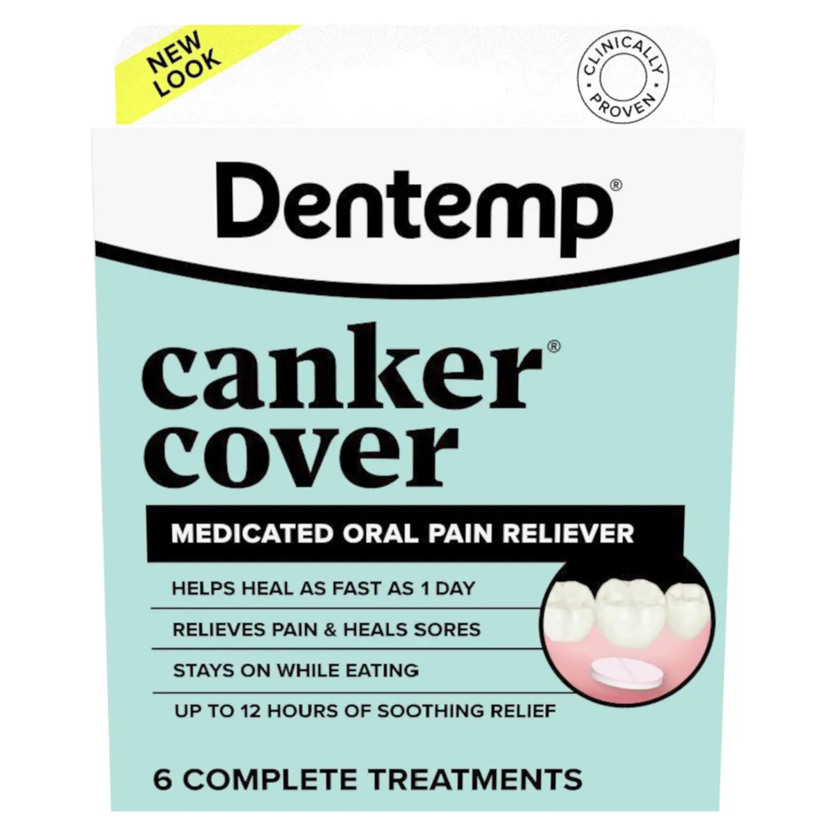Dentemp Canker Cover Mouth Sore Treatment Tablets 6 Count | Fast-Acting Oral Pain Relief - view 2