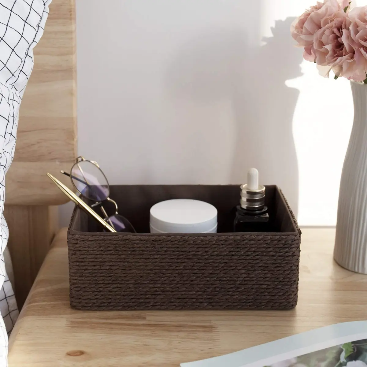 LA JOLIE MUSE Bathroom Basket Organizers, Paper Rope Storage, Brown 4 Pack | Eco-Friendly & Versatile - view 3