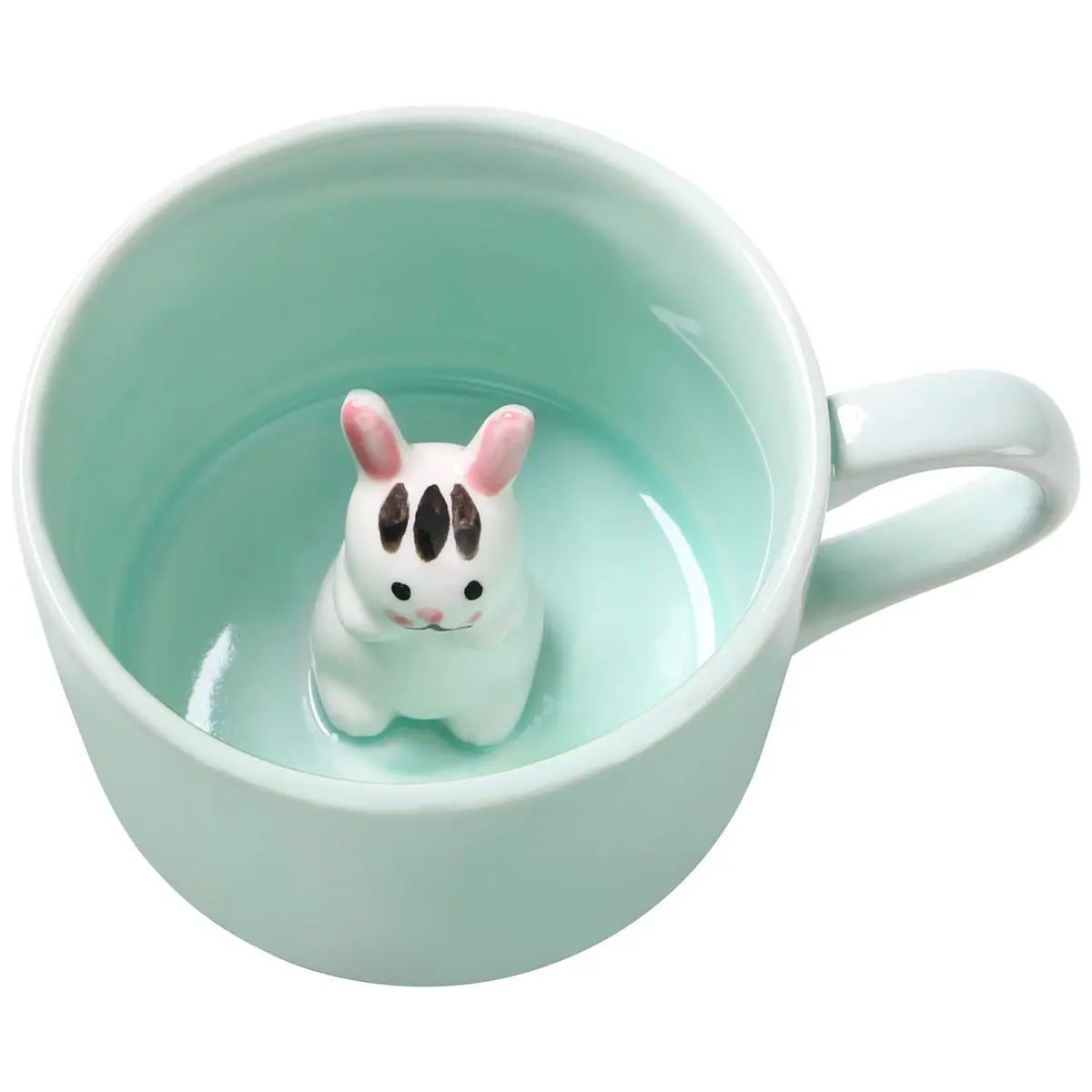 Lemon Park Bunny Ceramic Cup 8 oz | Hidden 3D Animal Mug for All Occasions - main product image