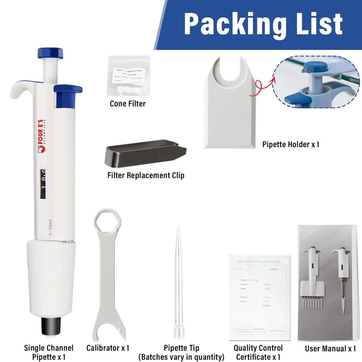 PRECIPETTE 1-10 mL Single Channel Micropipette | Calibrated to ISO8655 for Lab Accuracy - view 5