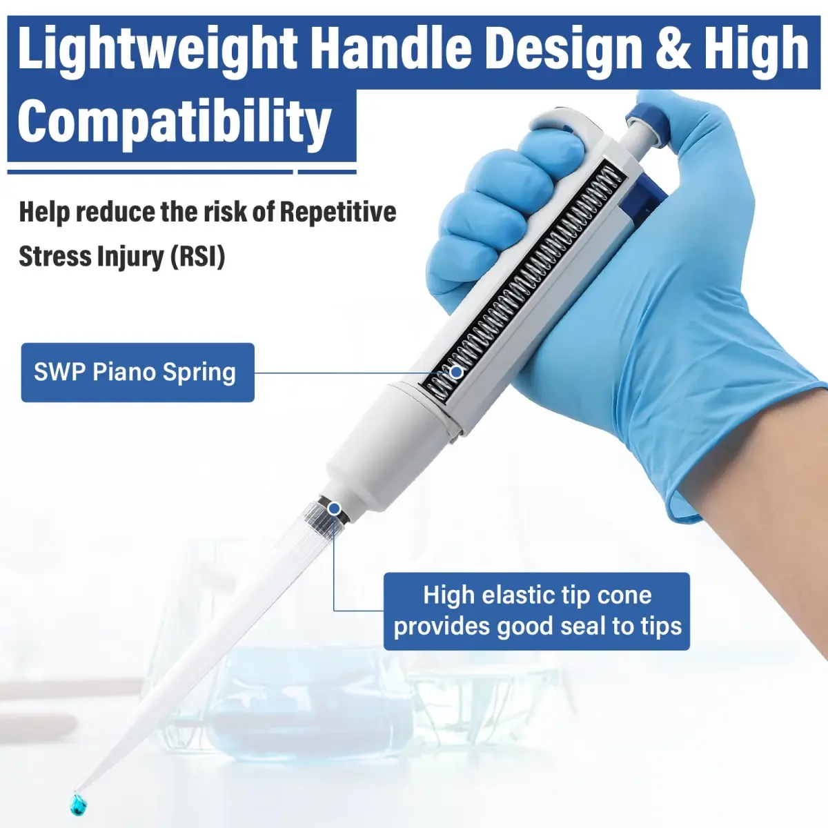 PRECIPETTE 1-10 mL Single Channel Micropipette | Calibrated to ISO8655 for Lab Accuracy - view 3