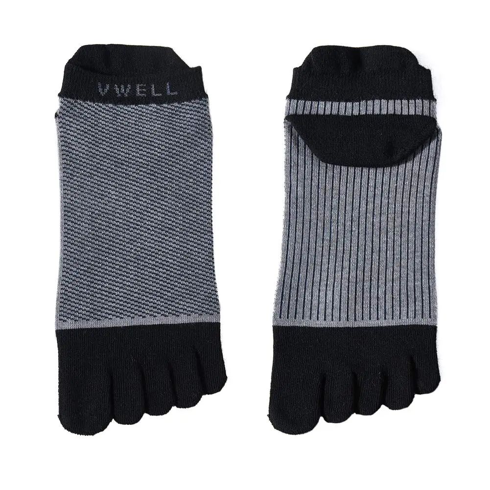 VWELL Men's Cotton Toe Socks No Show Five Finger Socks for Running, 4 Pairs | Breathable & Odor-Free - view 3