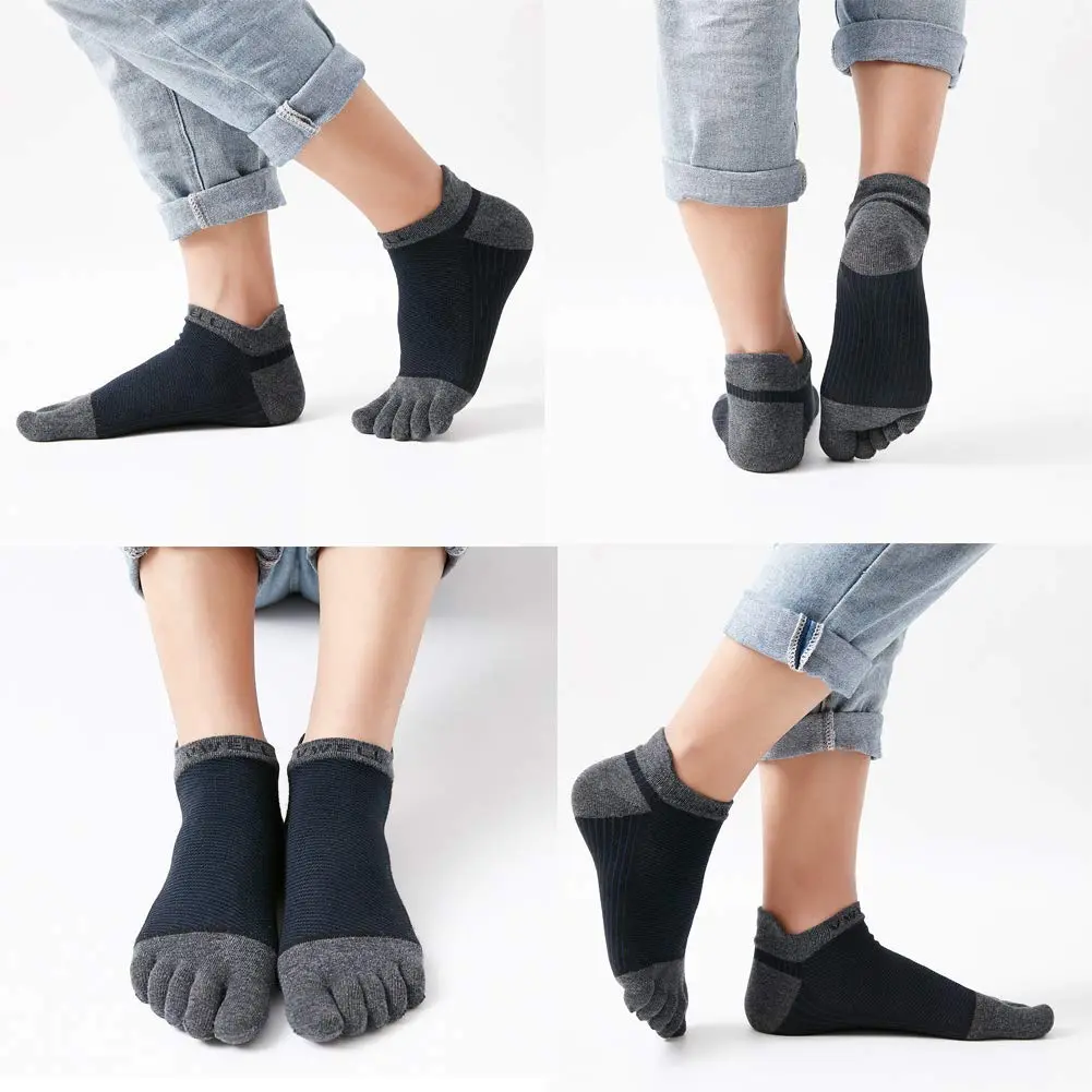 VWELL Men's Cotton Toe Socks No Show 7-11 | Breathable & Odor-Free - view 2