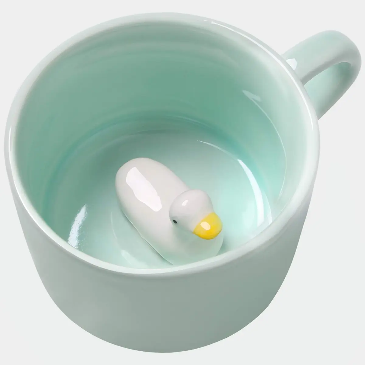 Lemon Park Duck Ceramic Cup Hidden 3D Animal Inside Mug 230ml (8 oz) | Hand-Painted Surprise - main product image