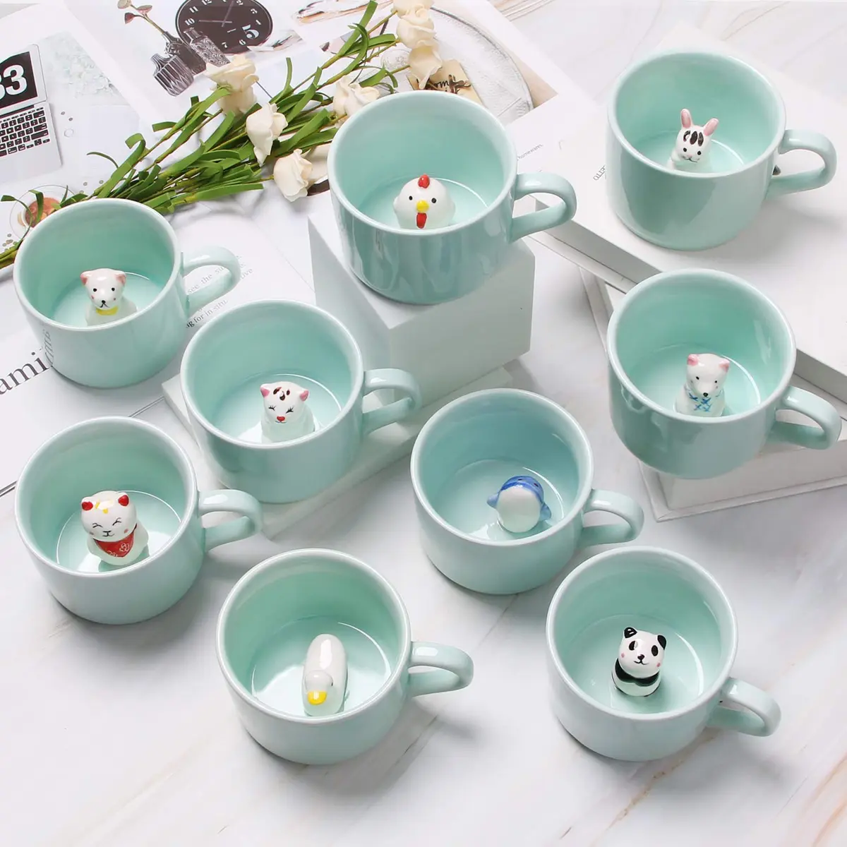 Lemon Park Duck Ceramic Cup Hidden 3D Animal Inside Mug 230ml (8 oz) | Hand-Painted Surprise - view 7