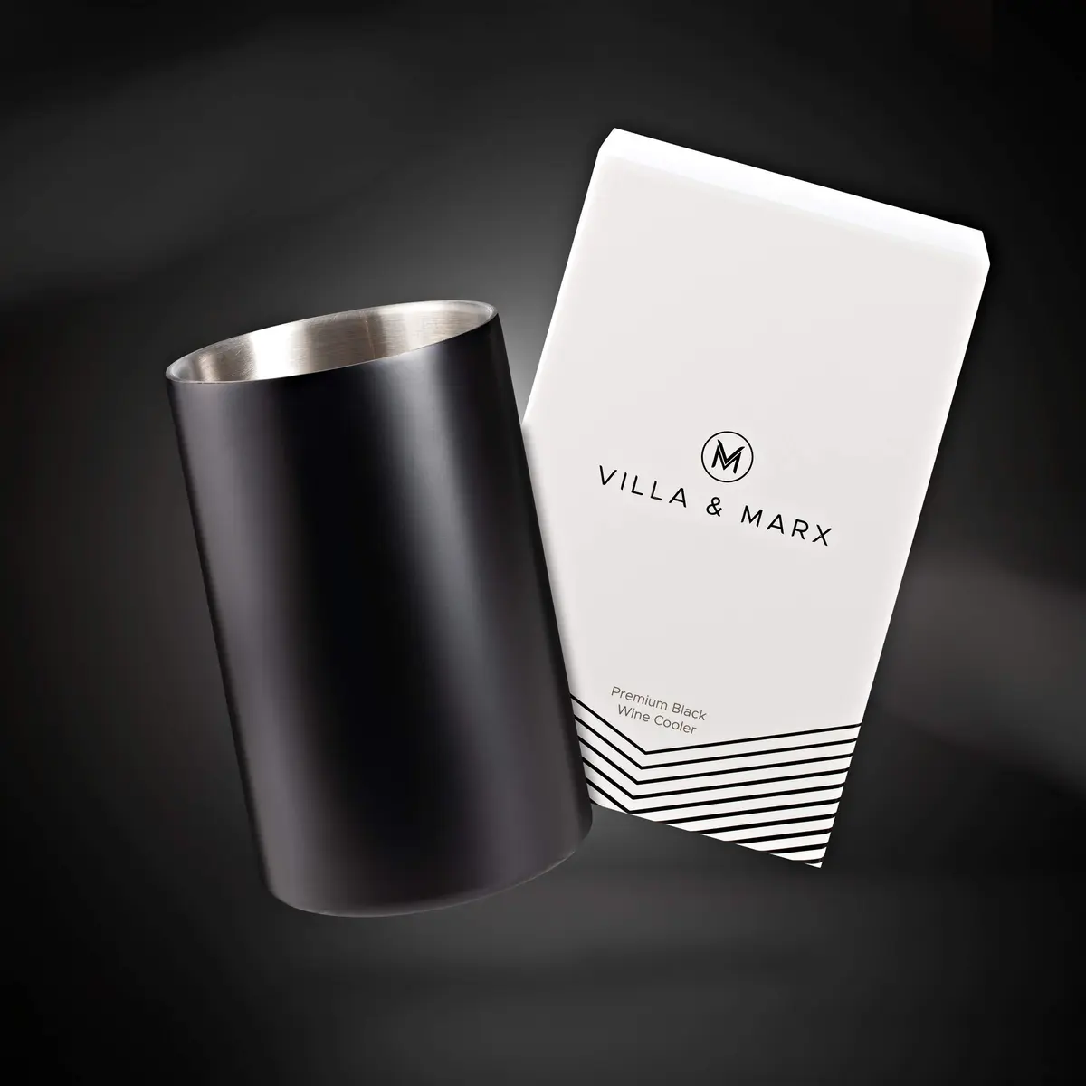 Villa & Marx Wine Chiller Black | Double Walled Insulated Bottle Cooler (Large) - view 5