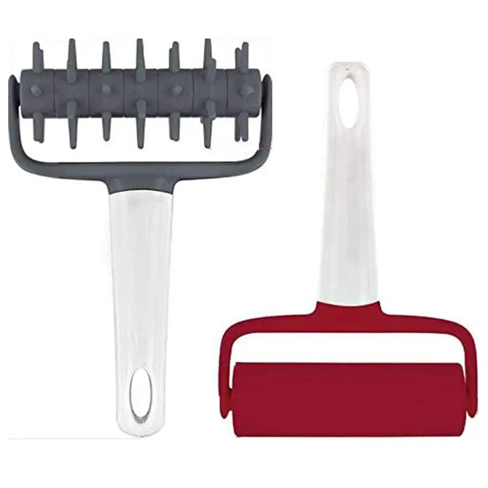 AooBaBa Pizza Dough Roller & Docker Set | Pastry & Pizza Rolling Pins, 2-Piece, Food Grade ABS, Dishwasher Safe - main product image