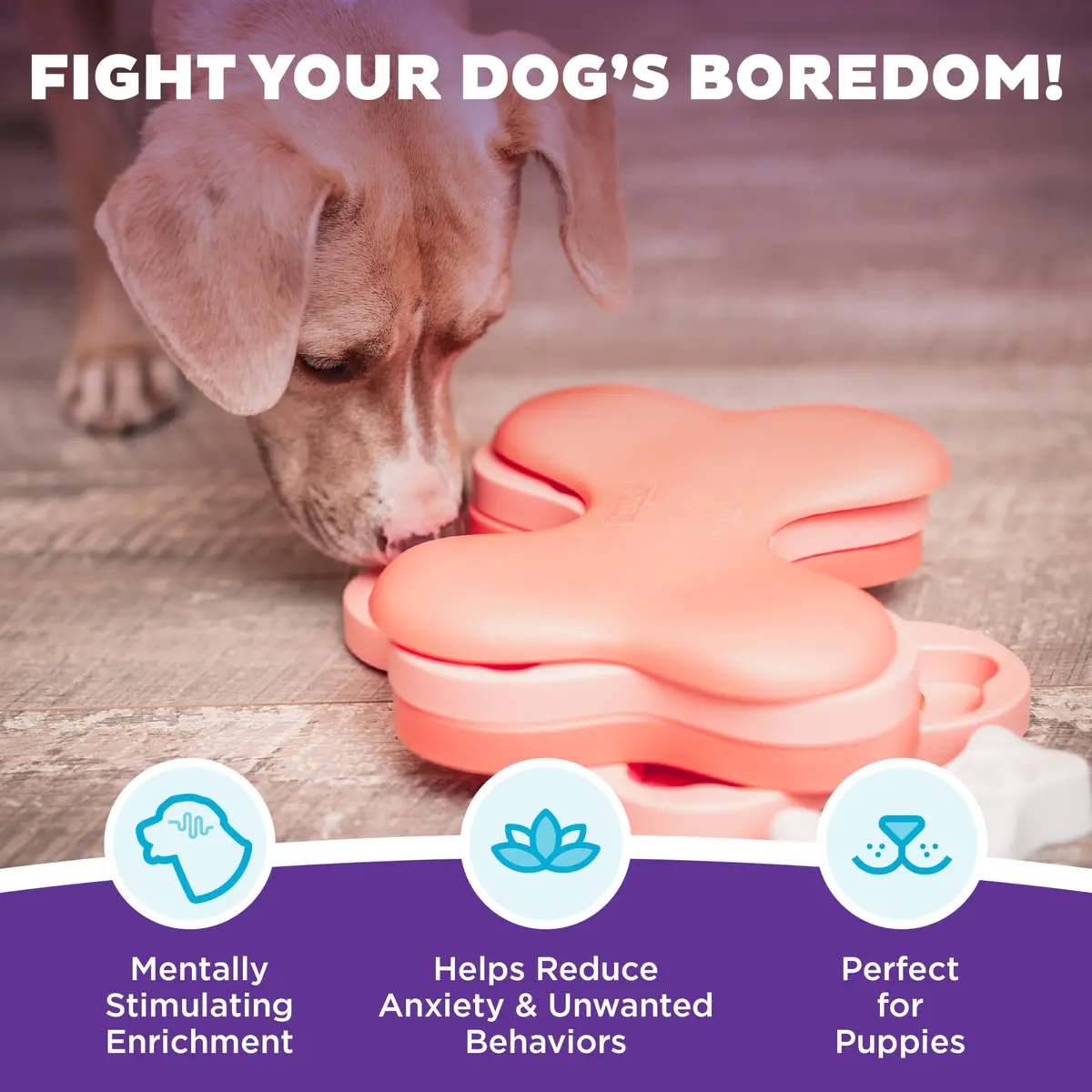 Outward Hound Nina Ottosson Puppy Tornado Puzzle Dog Toy, Level 2, 9.8" | Interactive Treat Challenge for Dogs - view 2