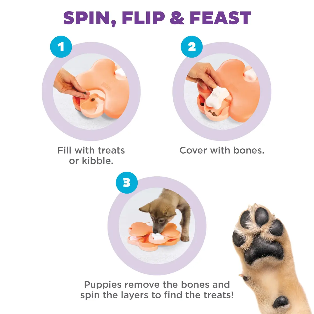Outward Hound Nina Ottosson Puppy Tornado Puzzle Dog Toy, Level 2, 9.8" | Interactive Treat Challenge for Dogs - view 3