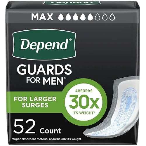 Depend Guards for Men Maximum Absorbency 168 Count | USA Imported Incontinence Protection - main product image