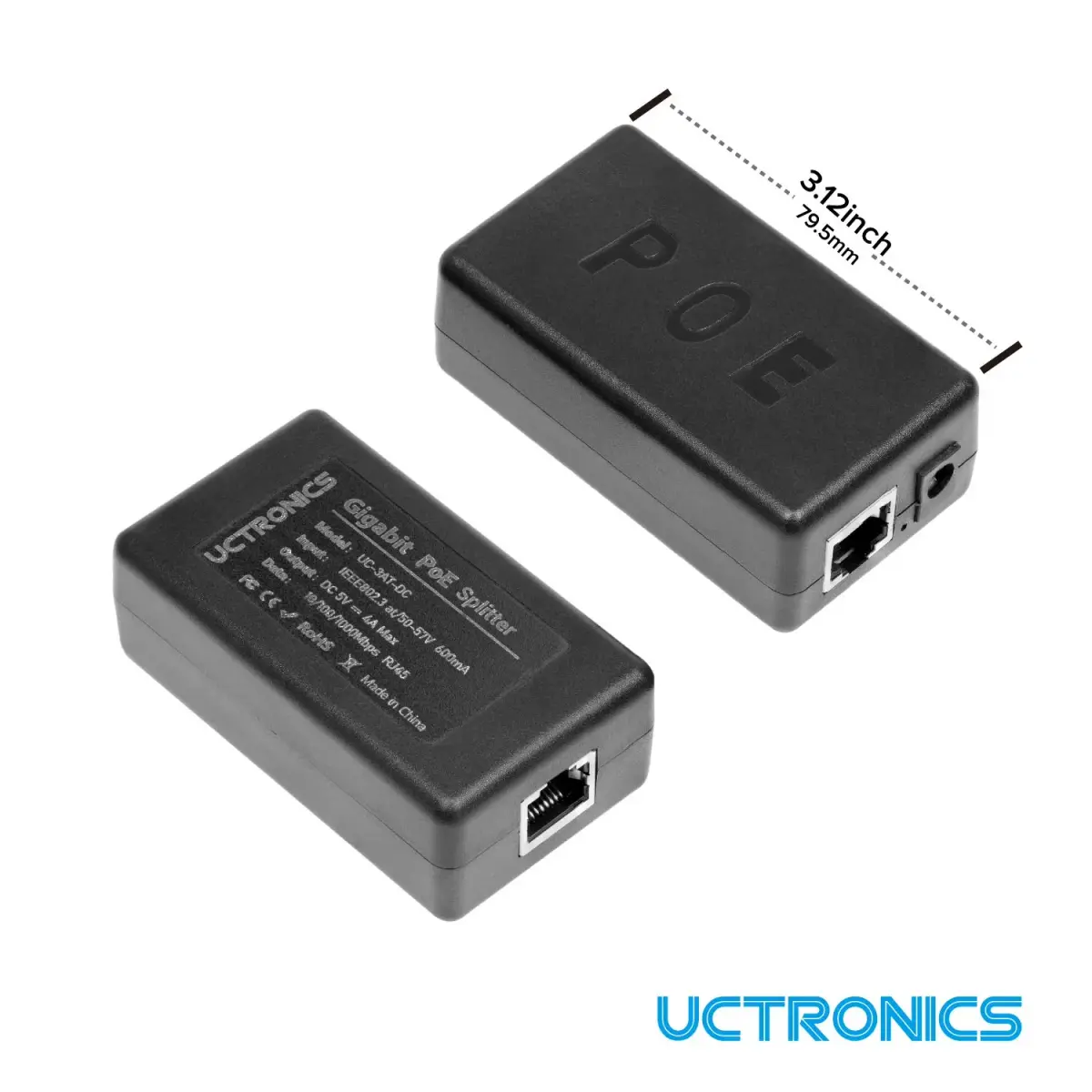 UCTRONICS PoE Splitter 5V 4A Barrel Jack/USB-C | IEEE 802.3at Compliant for Raspberry Pi 4 & Jetson Nano - view 6