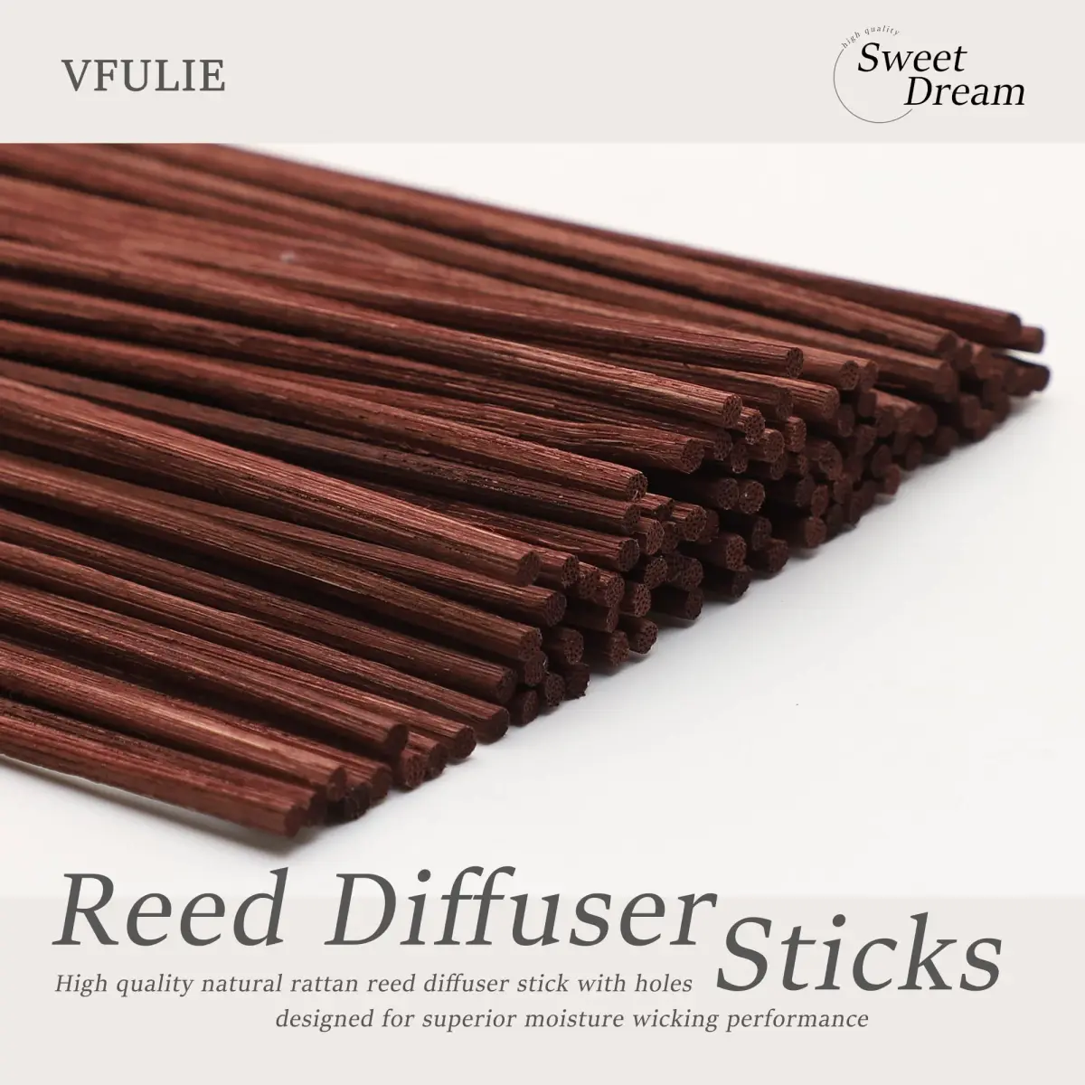 VFULIE 100PCS Reed Diffuser Sticks 10 inches (25.4 cm) | Natural Rattan for Aroma Diffusion - view 3