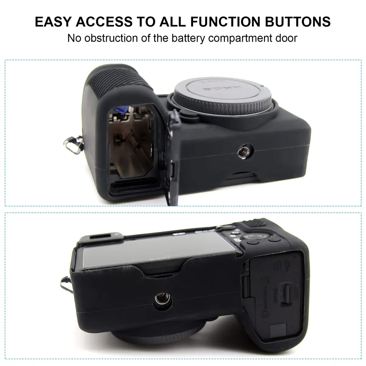 Easy Hood Silicone Camera Case for Sony A6600 Alpha 6600 ILCE-6600 Black | Compact & Durable - view 5
