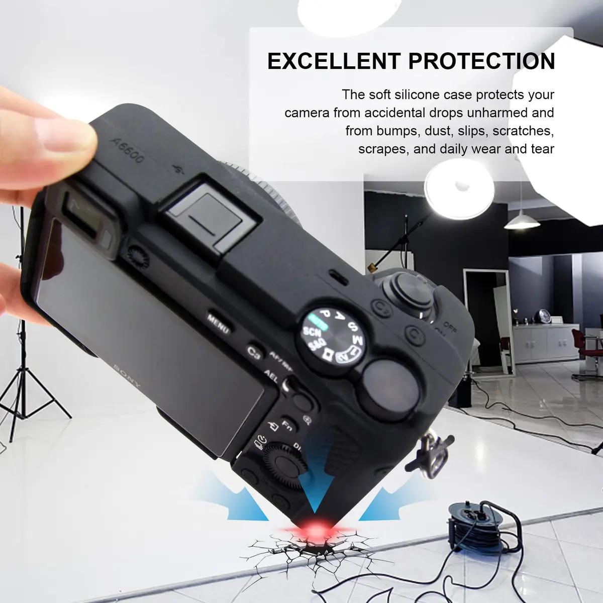 Easy Hood Silicone Camera Case for Sony A6600 Alpha 6600 ILCE-6600 Black | Compact & Durable - view 3