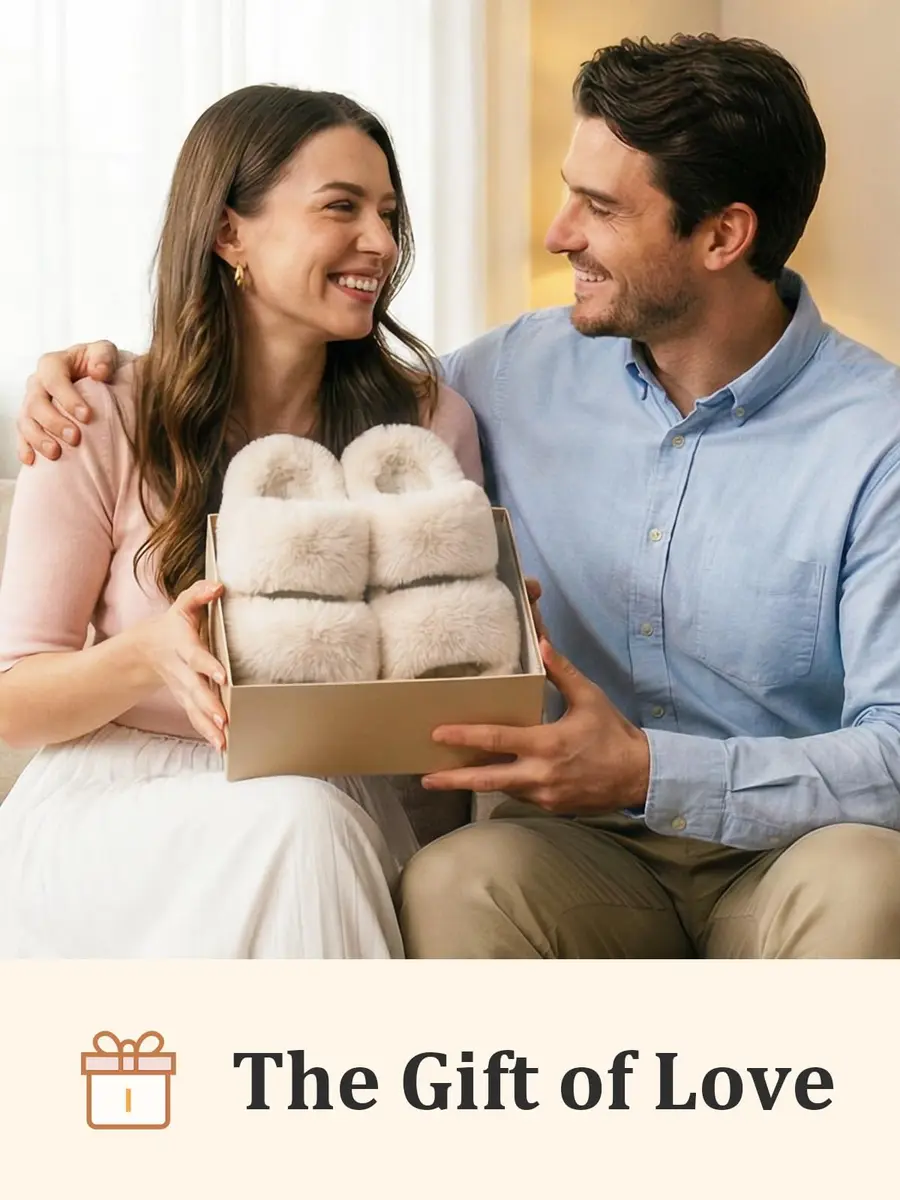 FamilyFairy Women's Fluffy Faux Fur Slippers Open Toe Slides (5-6, Beige) | Cozy Indoor-Outdoor Comfort - view 7