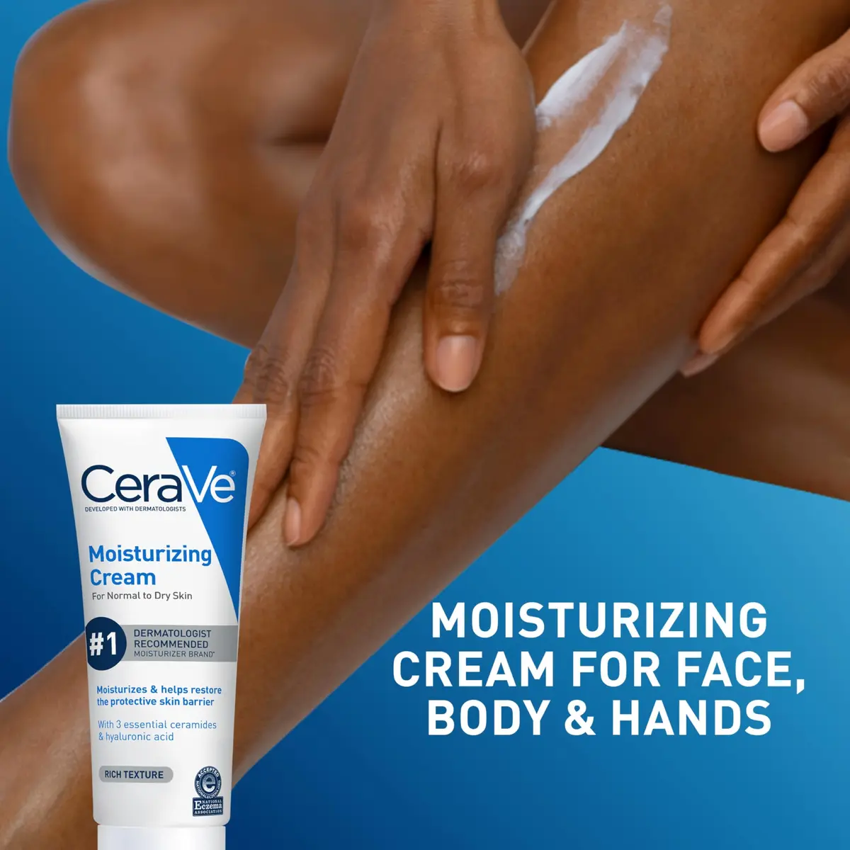 CeraVe Moisturizing Cream Face Body Moisturizer 237ml (8 Fl Oz) | Dermatologist-Developed Hydration - view 4