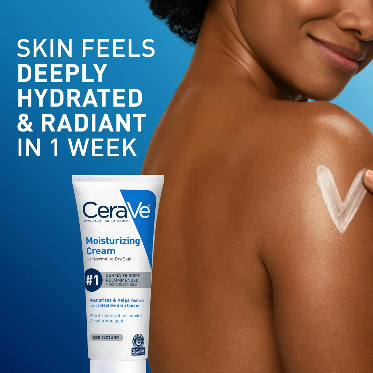 CeraVe Moisturizing Cream Face Body Moisturizer 237ml (8 Fl Oz) | Dermatologist-Developed Hydration - view 6