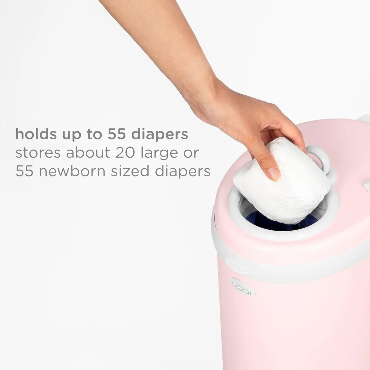 Ubbi Stainless Steel Diaper Pail Blush Pink | Odor-Locking, No Special Bags, Award-Winning (70-120 chars) - view 7