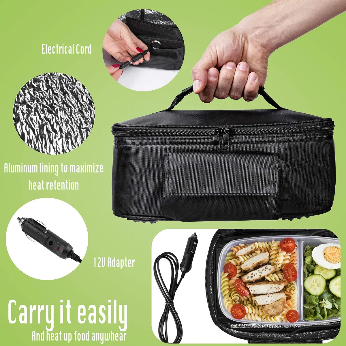 Zento Deals Heating Lunch Box – 12V Portable Mini Electric Warmer for Car Food | Compact, Lightweight & Safe - view 2