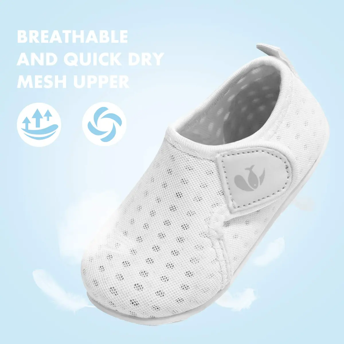 FEETCITY Water Shoes White 12-18 Months | Quick Dry, Non-Slip, Breathable Infant Aqua Socks - view 6