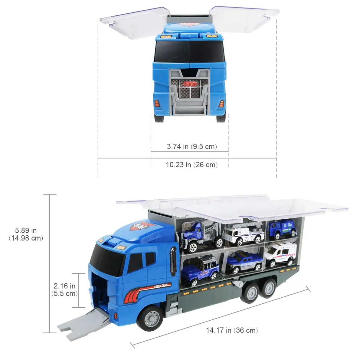 Joyfia 10 in 1 Police Toys, Die-cast Police Rescue Truck, Mini Vehicles for Kids 3+ | Educational & Safe - view 5