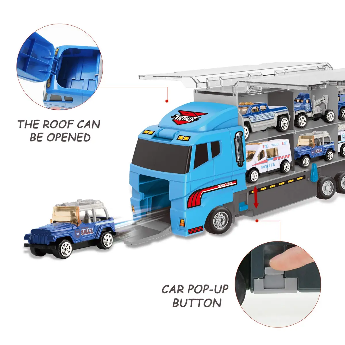 Joyfia 10 in 1 Police Toys, Die-cast Police Rescue Truck, Mini Vehicles for Kids 3+ | Educational & Safe - view 4