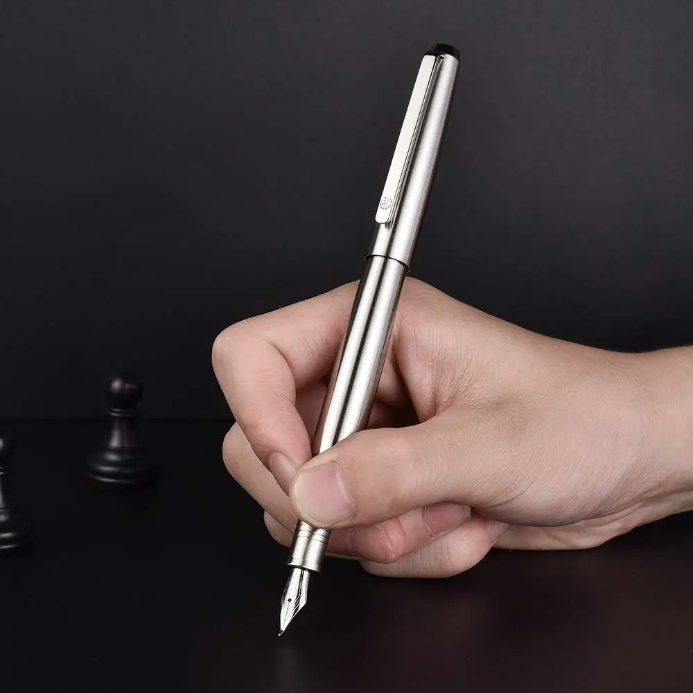 Lanxivi Stainless Steel Fountain Pen Bent Nib Art Calligraphy 138mm | Premium Fude Pen for Sketching & Signature - view 2