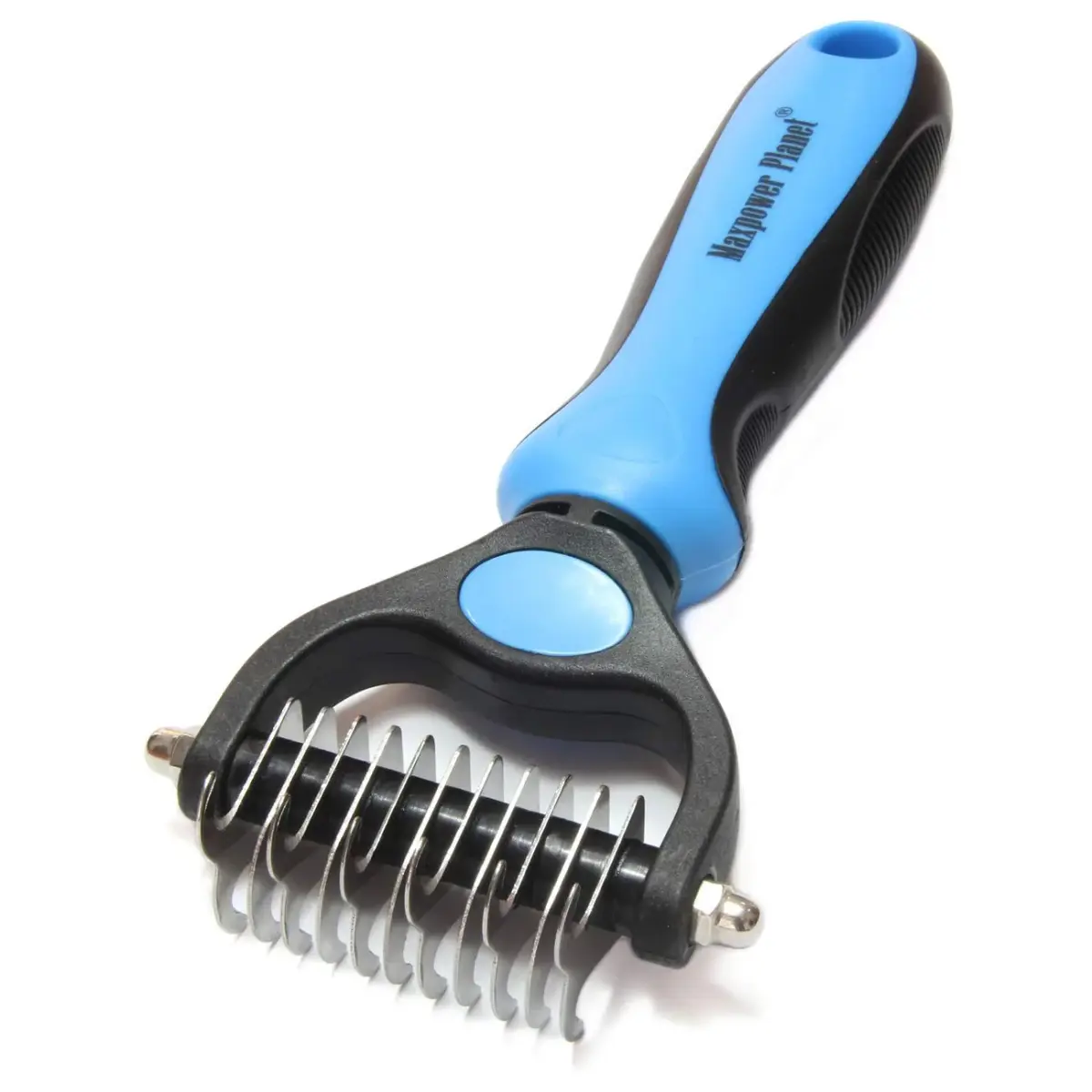 Maxpower Planet Pet Grooming Brush - Double Sided Dematting Undercoat Rake for Dogs and Cats, Small Blue | 118g (0.26 lb) - main product image