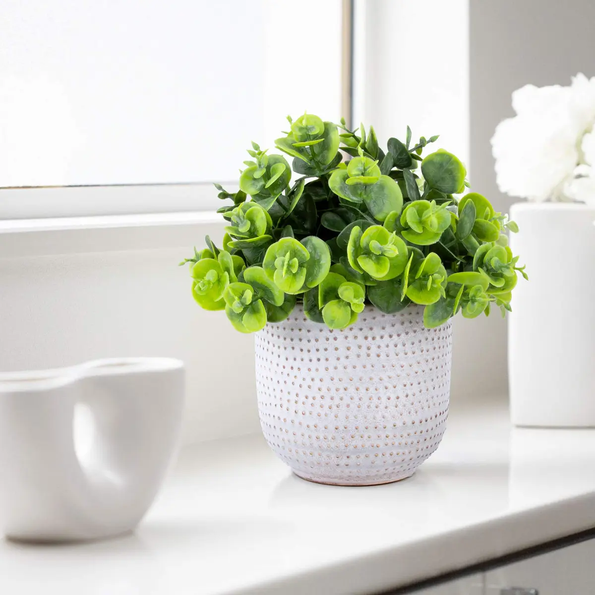 Karlliu Artificial Plants in Ceramic Planter 5" x 6" | Lifelike Succulent Decor for Home & Office - view 5