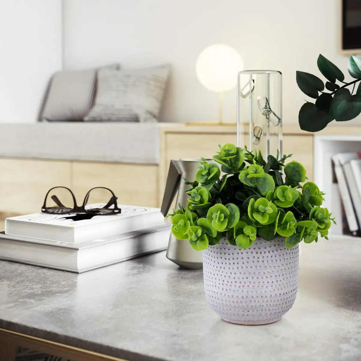 Karlliu Artificial Plants in Ceramic Planter 5" x 6" | Lifelike Succulent Decor for Home & Office - view 4