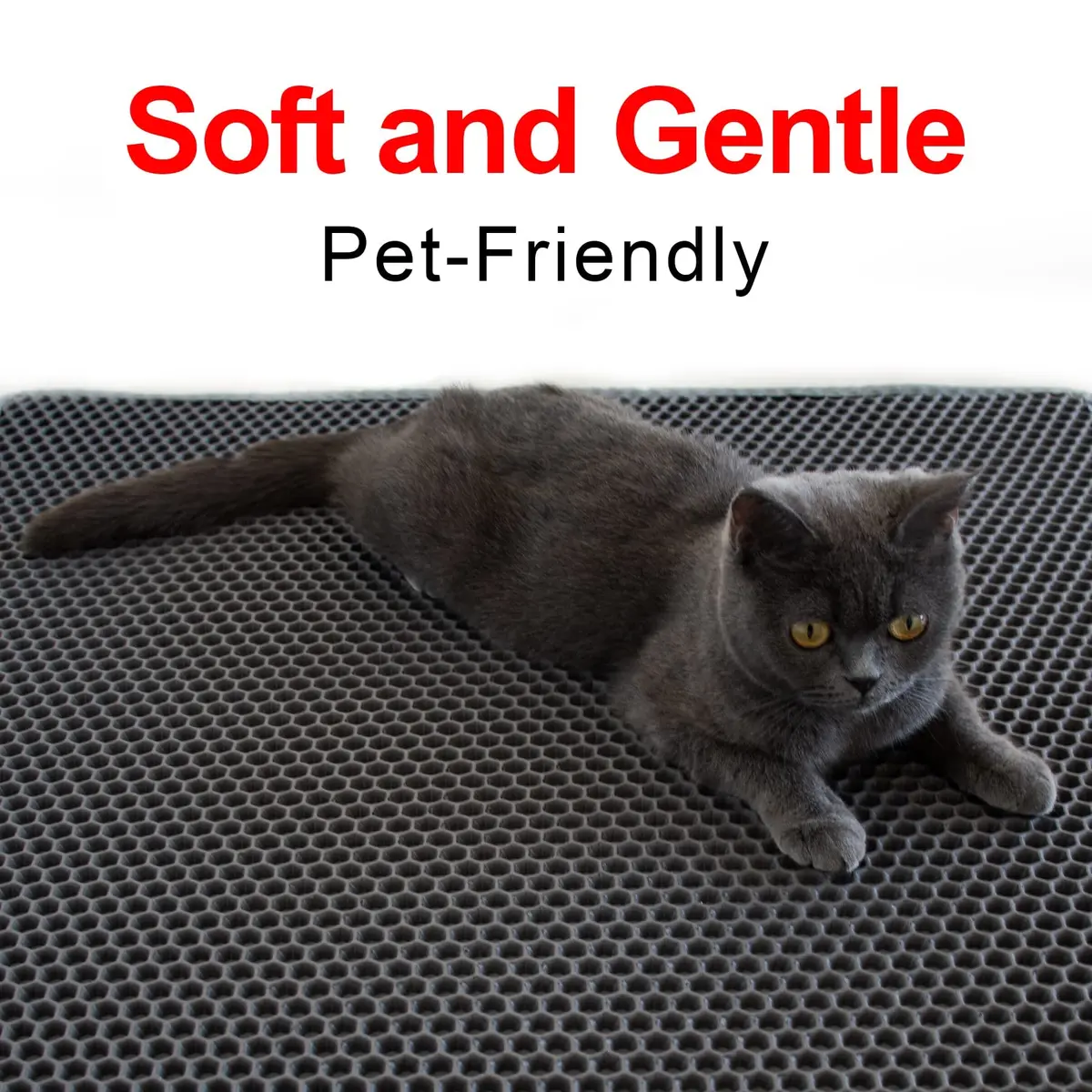 Waretary XL Cat Litter Mat 90cm x 76cm (36"x30") | Waterproof Scatter Control Grey - view 6
