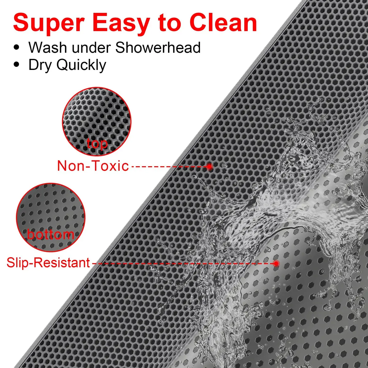 Waretary XL Cat Litter Mat 90cm x 76cm (36"x30") | Waterproof Scatter Control Grey - view 7