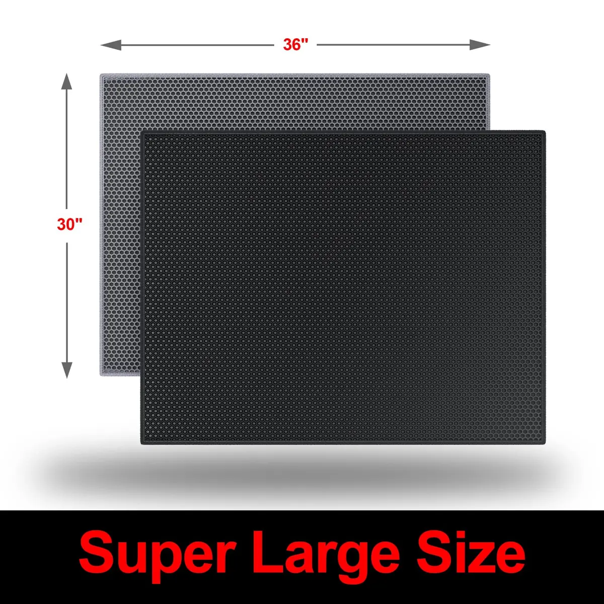 Waretary XL Cat Litter Mat 90cm x 76cm (36"x30") | Waterproof Scatter Control Grey - view 8