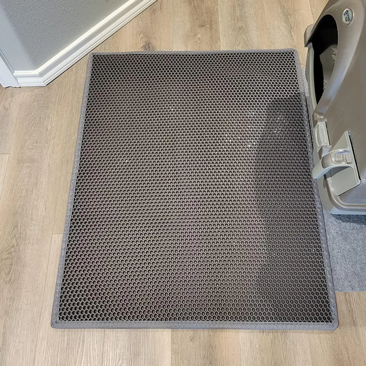 Waretary XL Cat Litter Mat 90cm x 76cm (36"x30") | Waterproof Scatter Control Grey - view 9