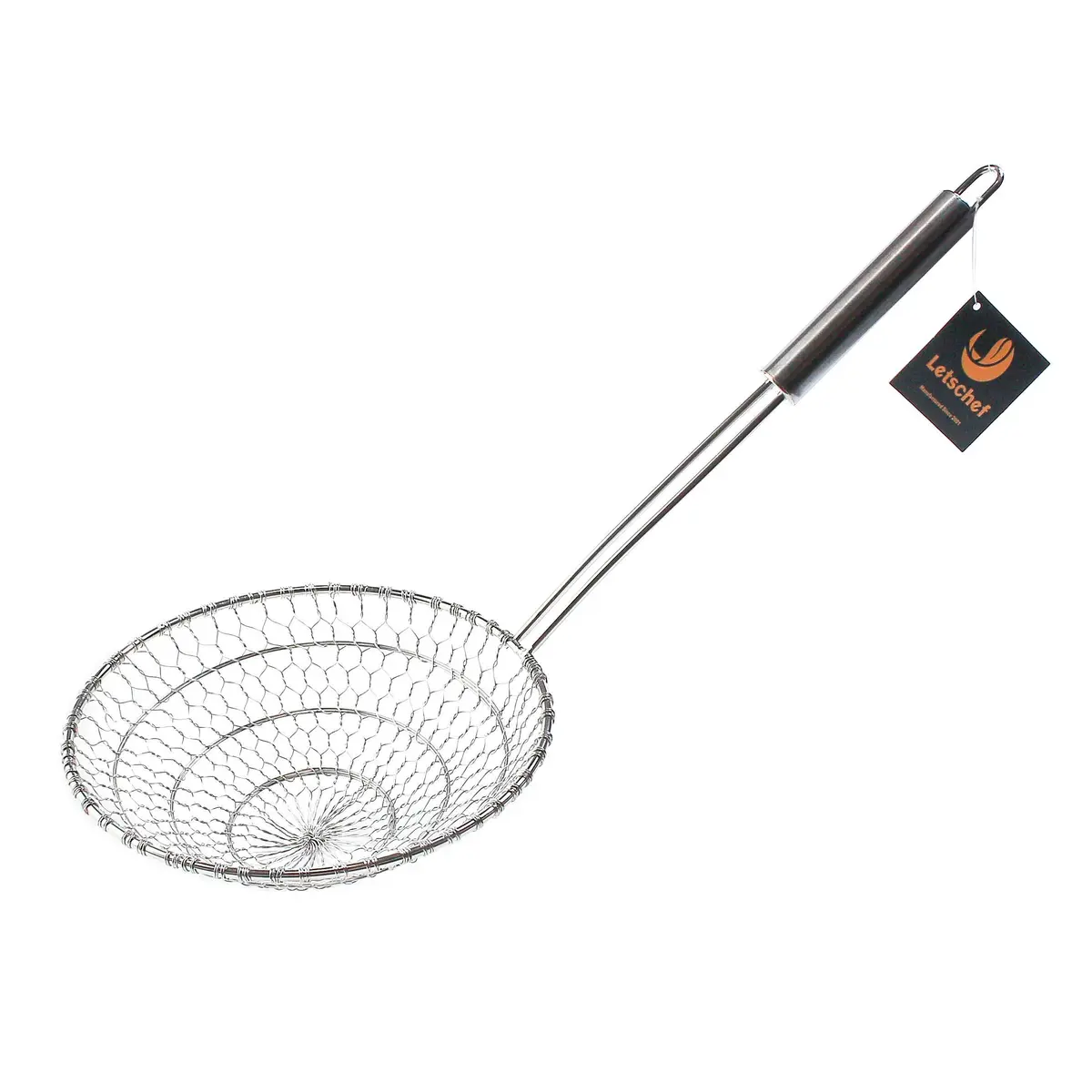 Letschef Stainless Steel Spider Strainer 15cm (6-Inch) | Handmade Asian Kitchen Skimmer Basket - main product image