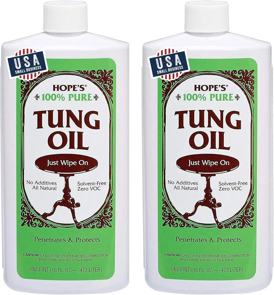 HOPE'S 100% Pure Tung Oil Wood Finish & Sealer 946ml (32 Fl Oz) | Food Safe Natural Wood Grain Enhancer - main product image