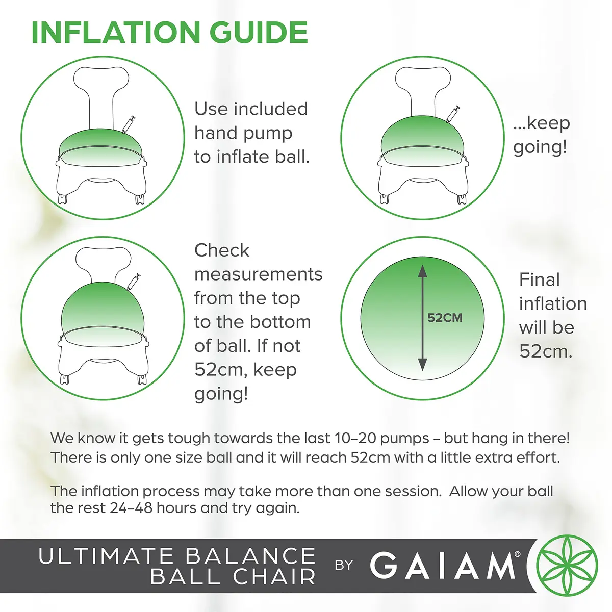 Gaiam Balance Ball Chair 52cm | Ergonomic Swivel Base for Home & Office - view 2